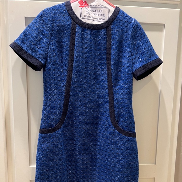 Boden Blue Tweed Mod Shift Mini Dress, Size 6 - Picture 2 of 5